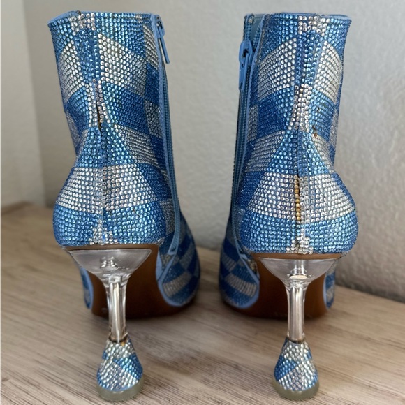 Giani Bini Elegant Blue and White Heeled Boots. Size 7 - Picture 8 of 11